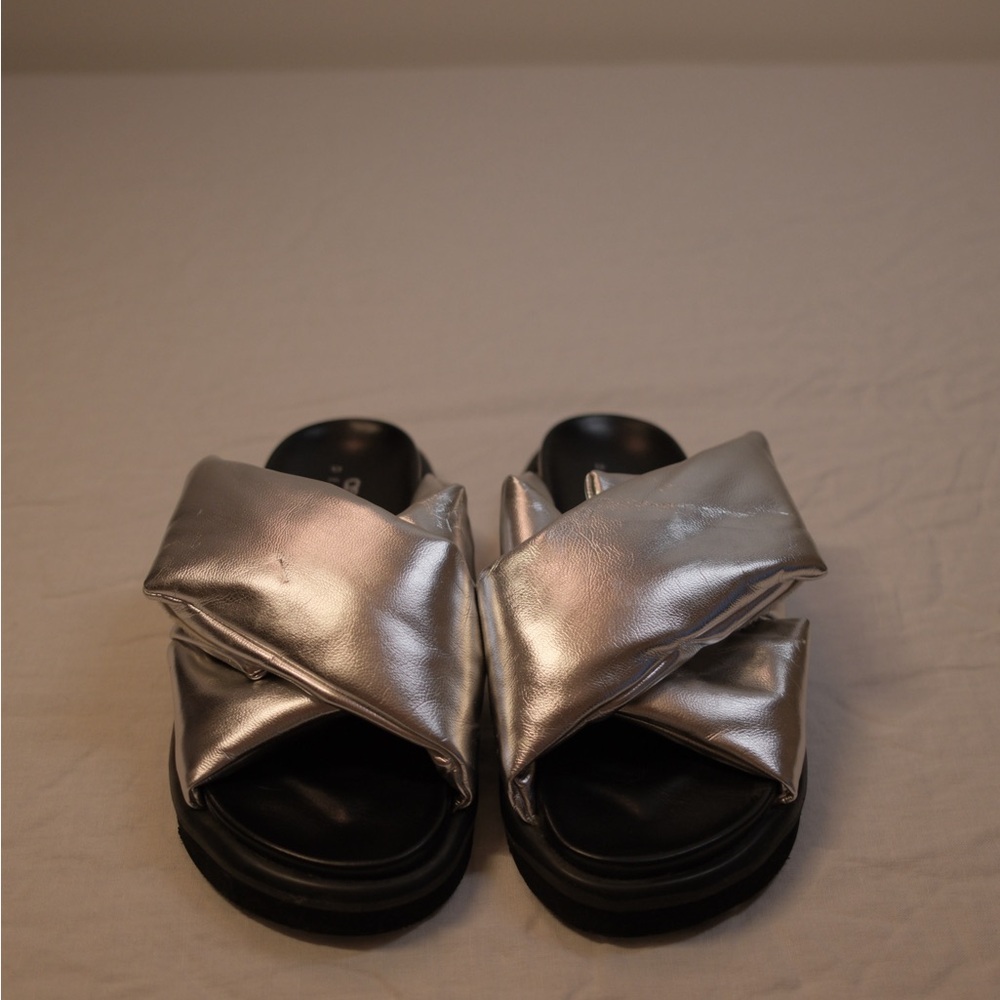 ASOS Silver Cross-Strap Sandals
